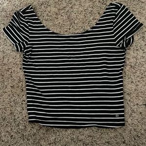 American eagle cropped striped shirt